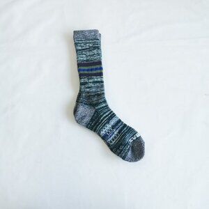 Bombas Size L Comfort Fit Striped Crew Socks Casual Style Durable Design